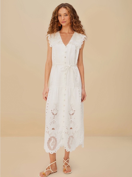 FARM Rio Dresses & Skirts - Farm Rio: Off-White Sleeveless Maxi Dress